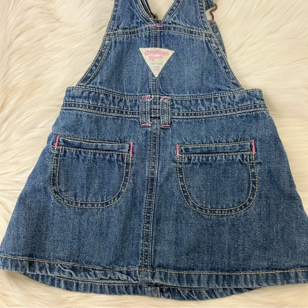 Vintage Baby Girl OshKosh B’Gosh Denim Overall Dress Size 18M
